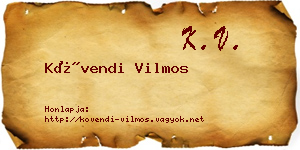 Kövendi Vilmos névjegykártya