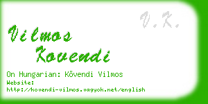 vilmos kovendi business card